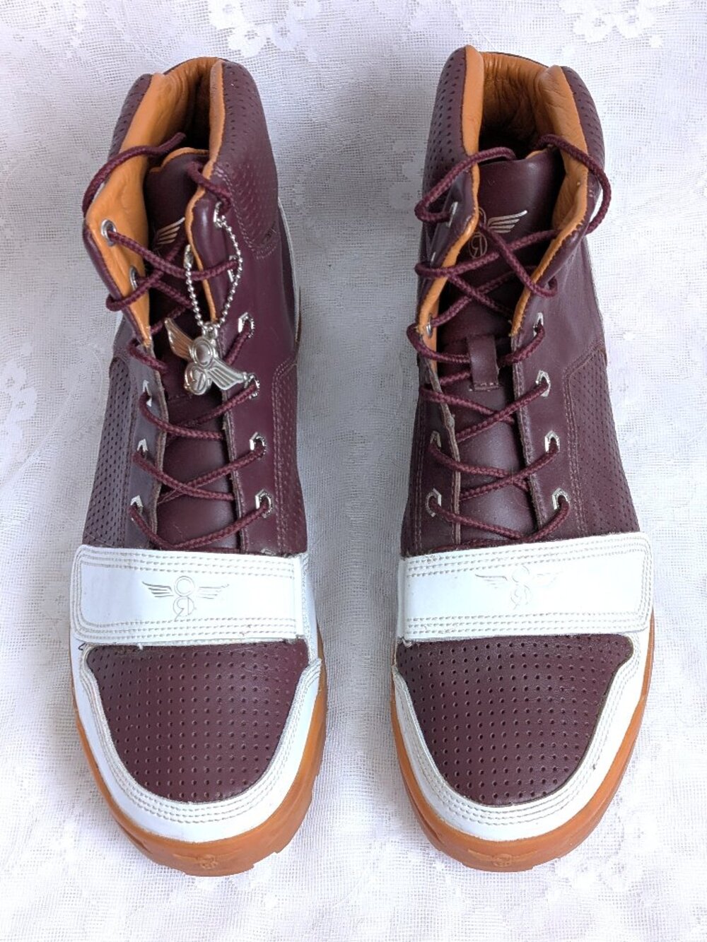 NEW Men's Creative Recreation Dio Burgundy White Leather Shoes Boots Size 12